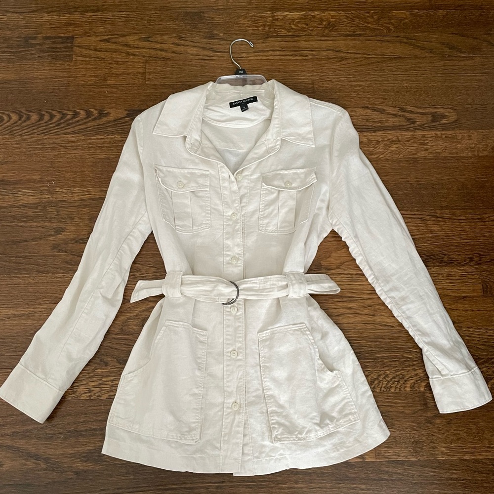 Banana Republic Cream Belted Utility Jacket